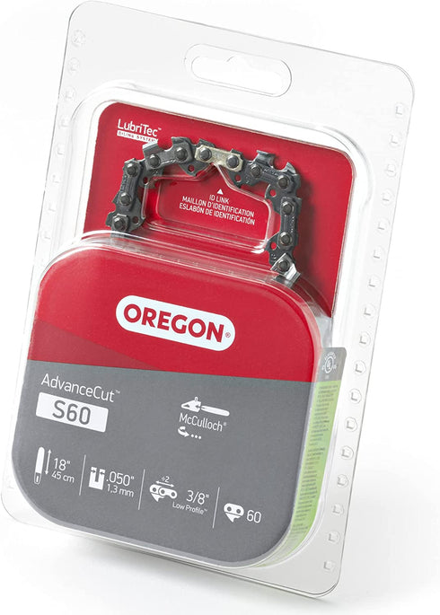 Oregon S60 AdvanceCut 18-Inch Semi Chisel Chainsaw Chain Fits McCulloch, Troy-Bilt