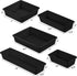 Zilpoo 10-Piece Plastic Drawer Bins, Kitchen Utensils Organization Trays, Bathroom Supplies Accessory Organizer, Vanity Makeup Storage Baskets, Black