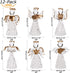 Sea Team Mini Sized Clear Glass Angel Ornaments for Christmas Tree Decorations, 60mm/2.36-inch, Set of 12 (Gold)