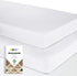 100% Organic Cotton Crib Fitted Sheet, Set of 2, Naturally Pure, Lightweight, Snug-Fit, Softest Crib Fitted Sheet for Boys, Cool Percale Weave, 28 X 52 in (White)