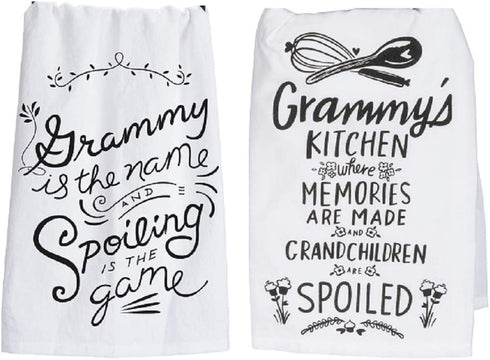Primitives by Kathy Grammy Towel Set - Grammy is The Name Spoiling and Grammy's Kitchen Where Memories