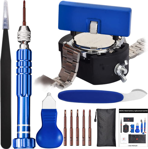 EasyTime Watch Repair Kit- Professional Watch Battery Replacement Tool Kit, Suitable for Watch Back Removal with Watch Back Remover Tools, including Watch Opener, Adjustable case opener