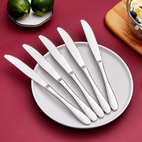 Aebeky 12-Piece Stainless Steel Table Knives,Dinner Knives Set,9.1-Inch (12-Piece)