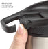 Primula Commuter Thermal Coffee Mug Water Bottle with Multifunction Carabiner Lid, 16 Oz, Brushed Stainless Steel