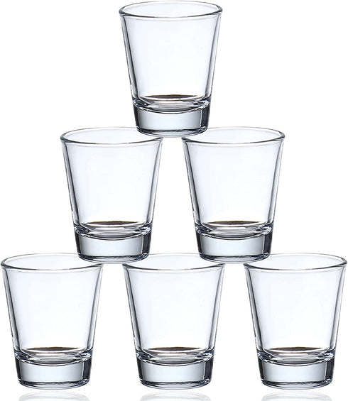 Shot Glass Set, 100% Clean 100% Wipe Glass Shot Glasses, 1.5 oz, Set of 6, Clear Shot Glasses