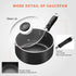 Classic Nonstick Saucepan with Straining and Glass Lid Cover, 2-Quart Aluminum Covered Sauce Pan for Home Kitchen, Dishwasher Safe Multipurpose Pot with Ergonomic Handle, Induction Compatible(2 Quart)
