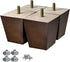 Wood Furniture Legs 3 inch Sofa Legs Pack of 4 Square Couch Legs Brown Mid-Century Modern Replacement Legs for Armchair Recliner Coffee Table Dresser