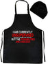Zanyuan Technology Currently Unsupervised Novelty Graphic Sarcaic Mens Very Funny Kitchen Apron Chef Hat, Unisex - Black (Currently Unsupervised)