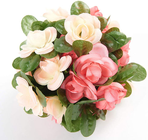 PONKING Artificial Rose Vine Flowers with Green Leaves, 8 Vine Plant 68FT Hanging Fake Flower Garland, Roses Vine for Home Hotel Office Wedding Party Garden Craft Wall Decor (Pink)