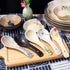 Whitenesser Japanese Retro Soup Spoons Set of 5, Ceramic Spoon Suitable for Soup, Gravy, Cake, Oatmeal, Chaos, Dumplings,Salad