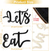 2 Pieces Wooden Let's Eat Sign, Rustic Black Cutout Eat Kitchen Decor, Kitchen Hanging Wall Plaque Farmhouse Wall Sign for Home Kitchen Dining Living Room Decoration