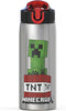 Zak Designs - MICI-V151 Zak Designs 27oz Minecraft 18/8 Stainless Steel Water Bottle with Flip-up Straw Spout and Locking Spout Cover, Durable Cup for Sports or Travel (27oz, Minecraft Creeper)