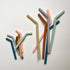 Simka Rose Reusable Silicone Straw - Thick, Wide and Flexible - Perfect for Smoothie or Coffee Tumbler - Multicolor - Set of 6 (Bent 10 Inch)