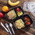28oz (25 Sets)- Meal Prep Containers 2 Compartment With Lids- Lunch Containers, Food Prep Containers, Food Storage Bento Box, Portion Control | Stackable | Microwave | Dishwasher | Freezer Safe.