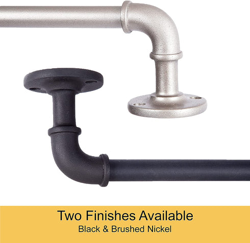 Kenney Adler Indoor/Outdoor Rust-Resistant Wrap Around Curtain Rod, 28-48", Black