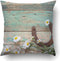 Emvency Throw Pillow Covers Rustic with Rusty Horseshoe and Daisies On Old Wooden Boards Copy Space Top 18 x 18 Inch Square with Hidden Zipper Polyester Home Sofa Cushion Decorative Pillowcase
