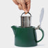 VAHDAM, Porcelain Teapot - Dark Green (16.9 oz) - Handcrafted Teapot with 18/8 Stainless Steel Lid and Extra-Fine Infuser To Brew Loose Leaf Tea | Beautiful Tea Kettle with Infuser