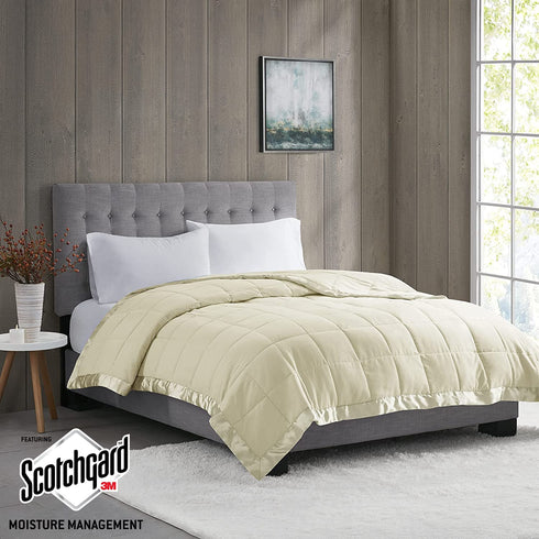 Madison Park Down Alternative Blanket Hypoallergenic 3M Scotchgard Stain Resistant Bedroom Bedding, Standard King, Windom Ivory