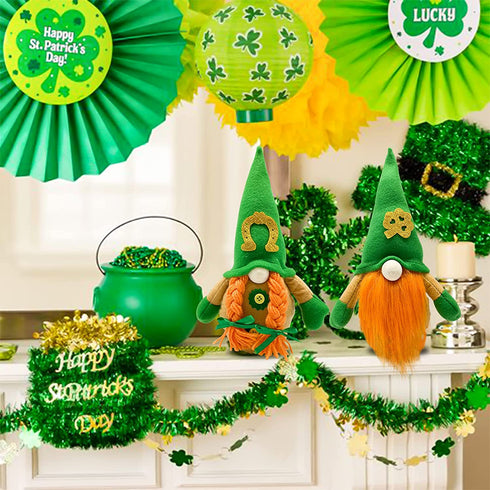 St Patricks Day Decorations Gnome Plush Handmade Faceless St Patricks Day Gnome for Home Table Decor Green Irish Faceless Gnome for St Patricks Day Gifts