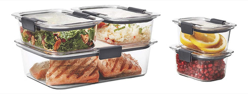 Rubbermaid Brilliance Leak-Proof Food Storage Containers with Airtight Lids, Set of 5 (10 Pieces Total) |BPA-Free & Stain Resistant Plastic