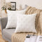 MIULEE Set of 2 Decorative Throw Pillow Covers Rhombic Jacquard Pillowcase Soft Square Cushion Case for Spring Couch Sofa Bed Bedroom Living Room, 18x18 Inch, White