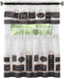 Achim Home Furnishings Modern Farmhouse Tier and Valance Window Curtain Set, 58" x 36", Black