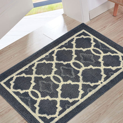 Ymonlia Indoor Door Mat,32" x20Front/Back/Outdoor Mat Rubber Backing,Non-Slip Absorbent Entryway Resist Dirt Rug,Machine Washable Floor Doormats for Home,Entrance,Kitchen(Dark Grey)