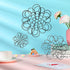 3 Pieces Metal Wall Art Metal Flower Wall Sculpture Metal Flower Wall Art for Home Bedroom Living Room Bathroom Kitchen Office Garden Hotel Wall Decoration, 3 Sizes (Black)