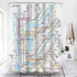 New York Subway Map Shower Curtain White Subway Map Shower Curtains for Bathroom Waterproof Polyester Fabric Shower Curtain Sets with Hooks 72x72 Inch