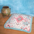 Mandala Life ART Square Meditation Cushion Cover with Fringes - 26 inches - Printed Vintage Blue Cotton Boho Chic Pillow Case