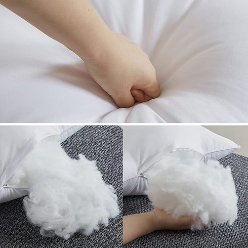 Qeils 18 x 18 Pillow Inserts Set of 2 White Throw Pillow Inserts with Soft Polyester Cover - Rectangle Square Interior Sofa Pillow Inserts Decorative Pillow Insert White Couch Pillow