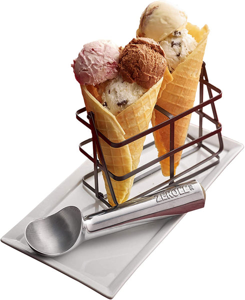 Zeroll 1020 Original Ice Cream Unique Liquid Filled Heat Conductive Handle Simple One Piece Aluminum Design Easy Release 40 Scoops per, 2-Ounce, Silver