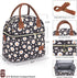 Hafmall Insulated Lunch Bag for Women, 9L Dual Deck Womens Lunch Box with Shoulder Strap, Reusable Adult Lunch Tote Bag for Work/School/Picnic, Daisy