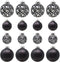 Sleetly Black Christmas Ornaments Shatterproof Ball Tree Decorations, Set of 16