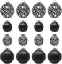 Sleetly Black Christmas Ornaments Shatterproof Ball Tree Decorations, Set of 16