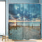 Riyidecor Ocean Beach Shower Curtain 72Wx72H Sunset Summer Sunrise Hawaiian Scenic Blue Sky Seaside Cool Sea Landscape Sand Decor Fabric Bathroom 12 Pack Plastic Shower Hooks