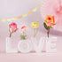 Kate Aspen Iridescent Love Ceramic Bud Set of 4 Vase, One Size, White