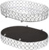 Hipiwe Crystal Vanity Tray Mirrored Dresser Perfume Trays for Makeup Tray Cosmetic Skin Care Storage, Jewelry Trinket Organizer Tray for Bathroom Countertop Home Decor (Medium, Silver)