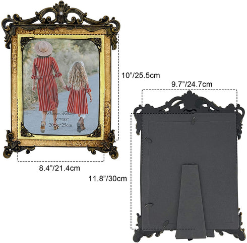 Pemtow 8x10 Vintage Picture Frame with Glass Front, Antique Photo Frame 8 by 10 for Tabletop Display