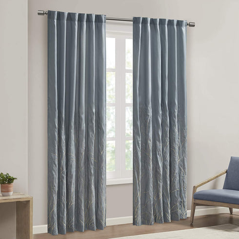 Madison Park, Embroidered Andora 95-Inch Window Curtain Panel