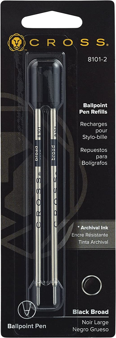 Cross Ballpoint Pen Refill - Black - Broad - Dual Pack