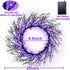 TURNMEON 20 Inch Prelit Halloween Wreath with Timer 30 LED for Front Door Halloween Decorations Purple Lights Battery Operated Glitter Scary Black Wreath Halloween Decoration Indoor Outdoor Home Party