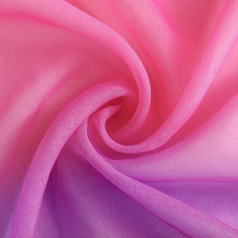 HOMEIDEAS 2 Panels Pink and Purple Sheer Curtains for Girls Bedroom 52 X 84 Inch, Ombre Linen Curtains Rod Pocket Drapes for Nursery Kids Window and Living Room