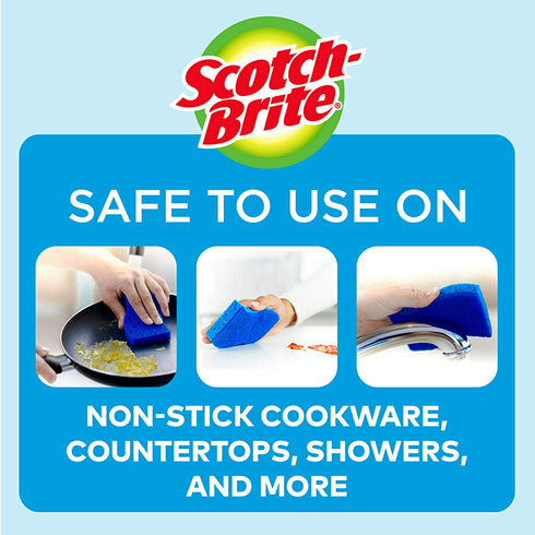 Scotch-Brite Non-Scratch Scrub Sponge, 12 scrub sponges (Pack of 12)