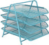 Mind Reader Desk Organizer with 4 Sliding Trays for Letters, Documents, Mail, Files, Paper, Turquoise