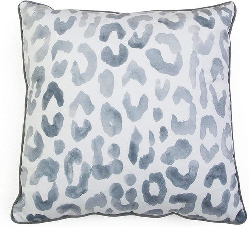 Thro by Marlo Lorenz 20x20 Miron Cheetah Velvet Throw Pillow, 1 Count (Pack of 1), Gray