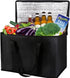 2-Pack, XL-Large Insulated Grocery shopping bags, Black, reusable bag,thermal zipper,Collapsible,tote,cooler,food transport hot and cold,for instacart,camping,Recycled Material delivery groceries
