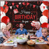 Red and Black Birthday Party Decorations 50 Pieces Red Black Balloons Garland Kit Happy Birthday Backdrop Banner Sign Decorations for Kids Men Women Anniversary Birthday Party Supplies Decor