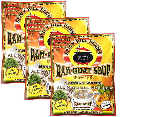 Spicy Hill Farms Ram Goat Soup (Mannish Water) Soup Mix Pack of 3 Sealed with ODatzGood (Pack of 3)