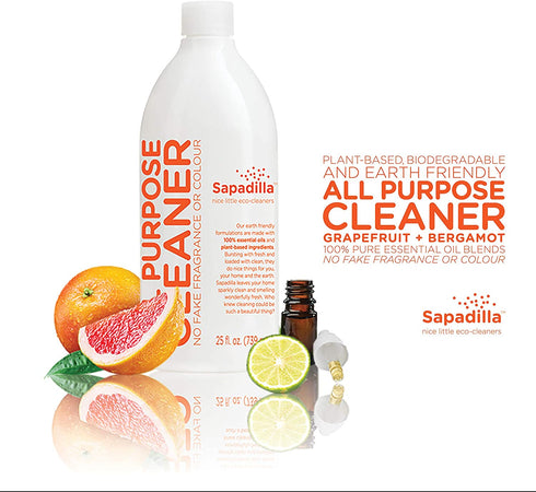 Sapadilla Grapefruit + Bergamot Biodegradable All-Purpose Cleaner Concentrate, 25 Ounce